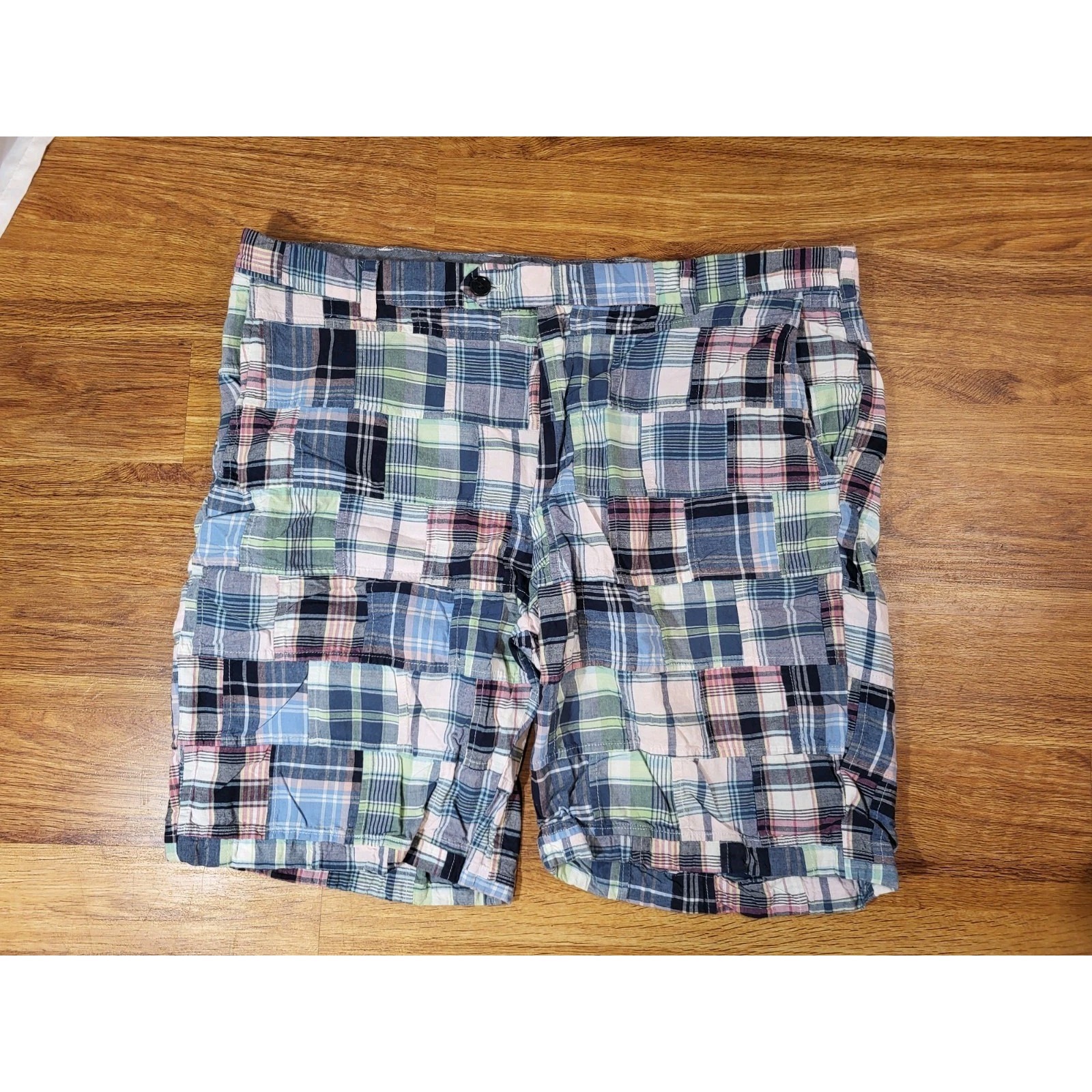 Brooks Brothers Mens Blue Madras Patchwork Bermuda Short 9 Inseam Size 40r